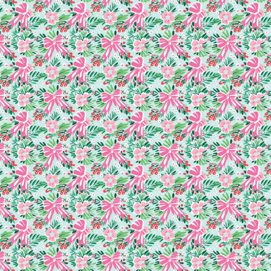 Preppy Christmas Bows Pattern Acrylic Sheets - CMB Pattern Acrylic